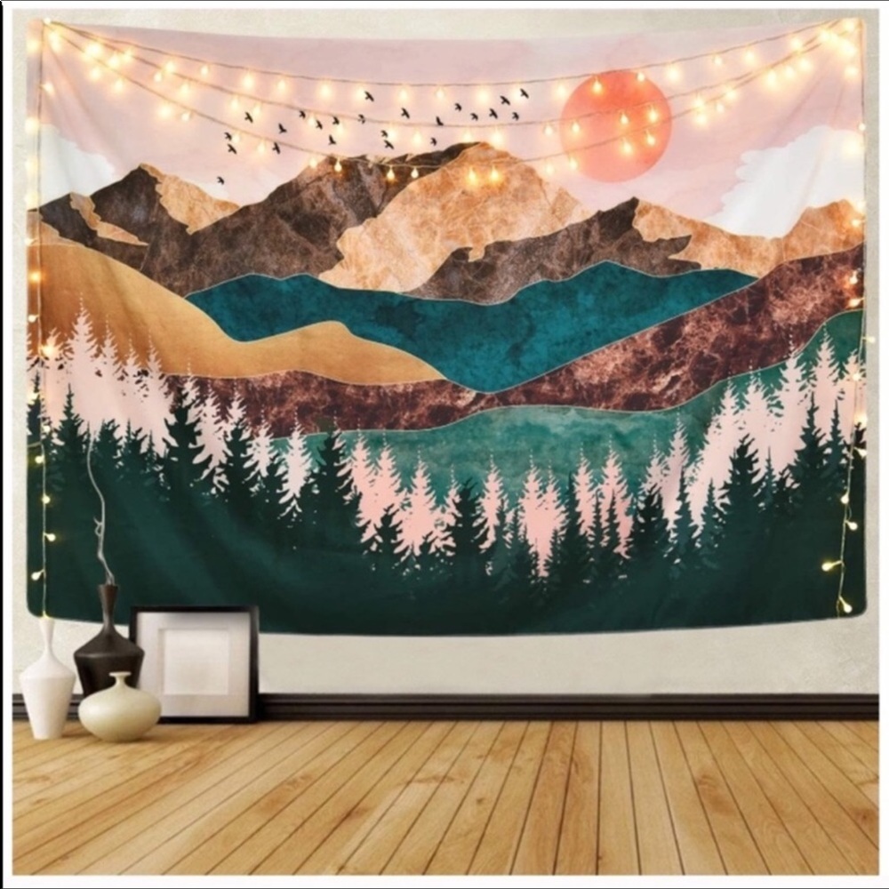 NEW HANGING Mountain Sunset Tapestry 50 x 60